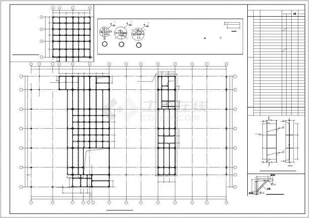 某地大型汽车展厅4S店钢结构设计cad图纸-图二