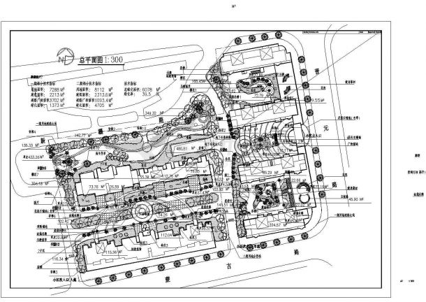 某地区花旗公寓景观总规划设计施工详细方案CAD图纸-图一