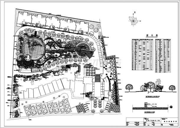 某地区花城三期绿化景观总规划设计施工详细方案CAD图纸-图二