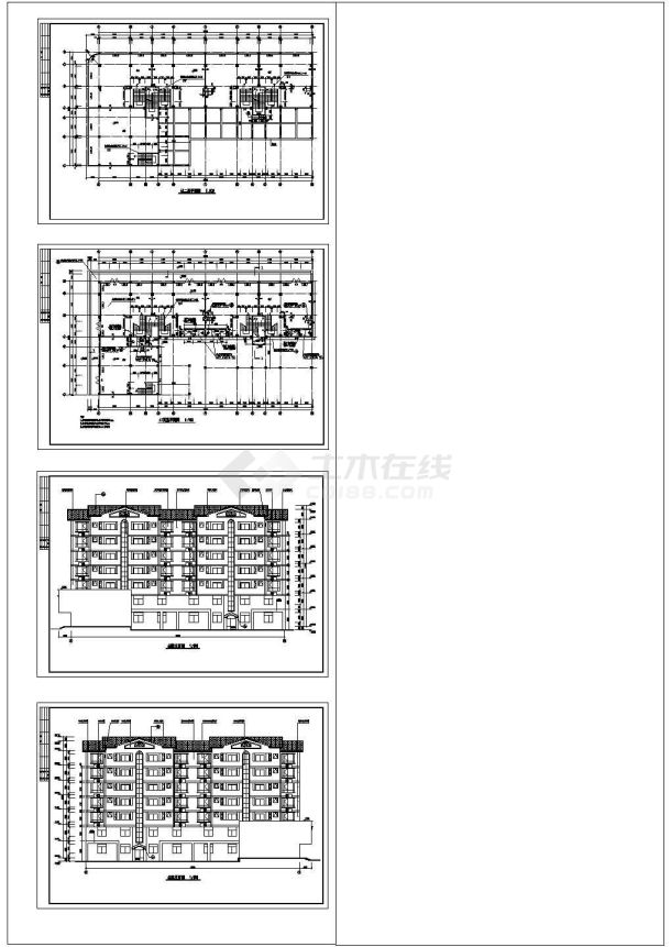 某地区7层底商住宅楼施工cad图，含高清效果图-图一