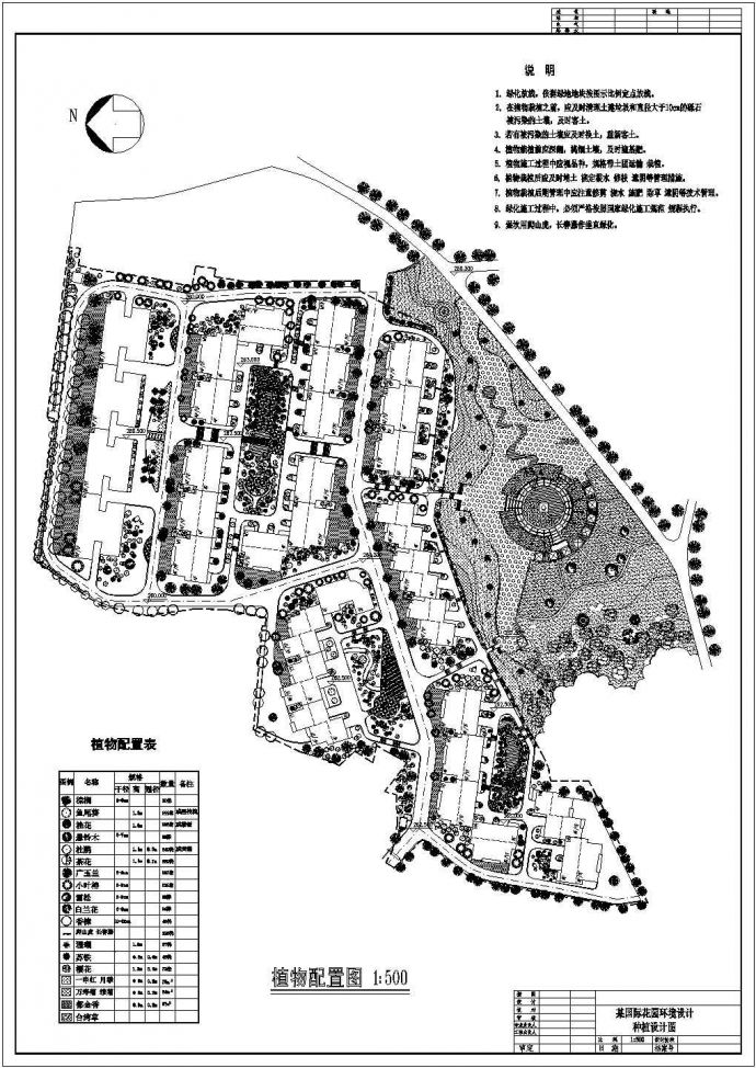 某地区大型国际花园绿化规划设计施工详细方案CAD图纸_图1