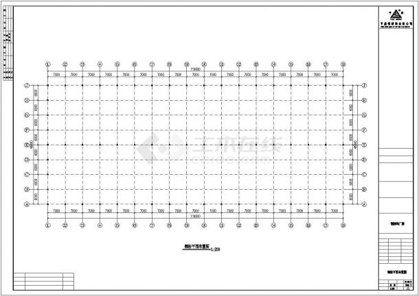 某公司119米x48米钢结构工程设计CAD图纸-图一