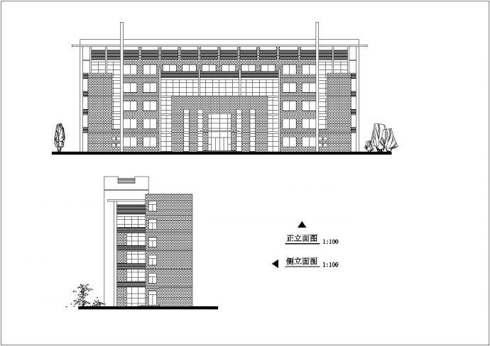 某经典多层办公楼建筑CAD布置图_图1