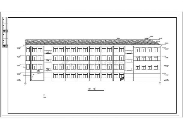 来安县某2570平方米四层砖混结构中学教学楼建筑结构方案图CAD图纸-图一