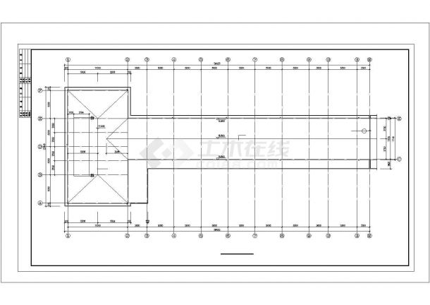 来安县某2570平方米四层砖混结构中学教学楼建筑结构方案图CAD图纸-图二