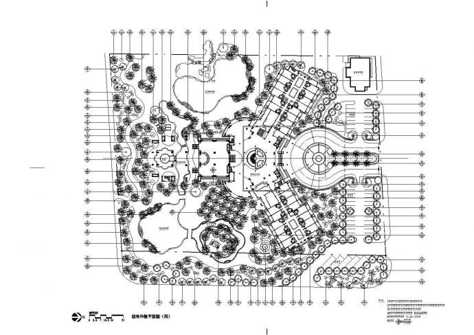 某大型绿化景观种植规划设计施工详细方案CAD图纸_图1