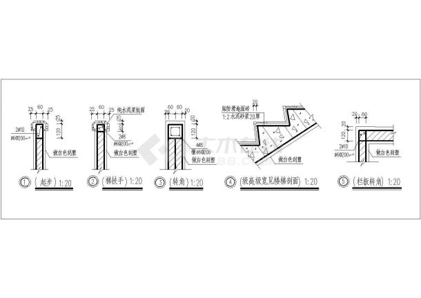 某楼梯CAD完整大样详细设计图-图一