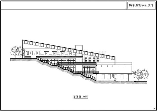 某地区金桥中学科学活动中心建筑设计CAD图（含节点图、门窗详图）-图一