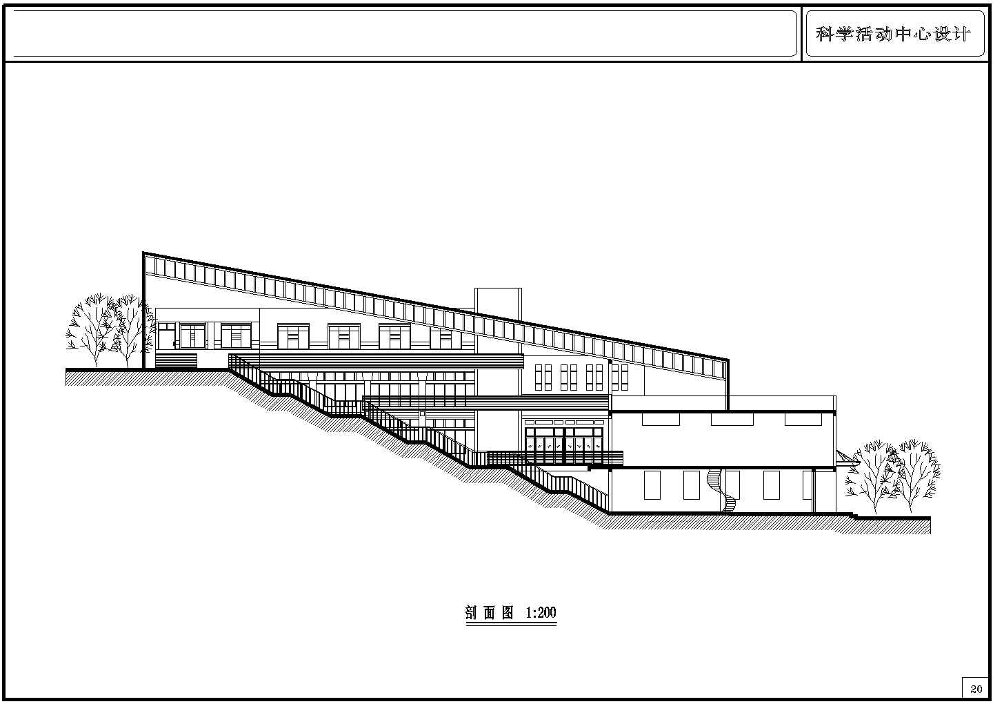 某地区金桥中学科学活动中心建筑设计CAD图（含节点图、门窗详图）