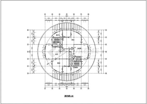 大连市某2层圆形结构商务会所建筑设计CAD图纸-图二