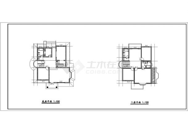 株洲市某村镇2层砖混结构别墅建筑设计CAD图纸（带阁楼/2套方案）-图一