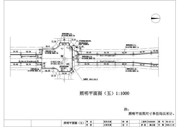 某地开发区路灯照明设计竣工图-图一