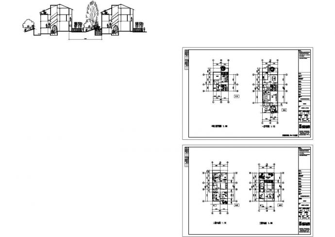 连云港市某居住区230平米3层简约型别墅平面设计CAD施工图_图1
