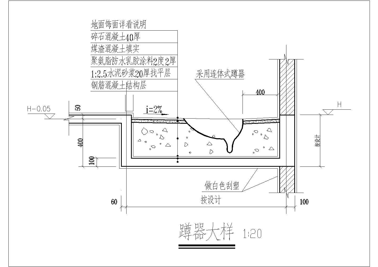 某蹲器CAD全套施工图纸