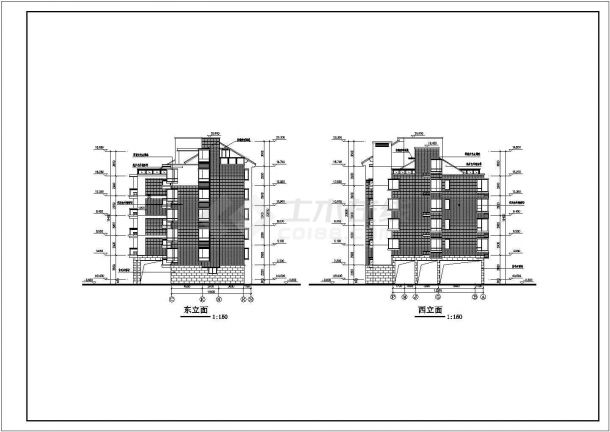 经典多层居民楼CAD建筑施工参考图纸-图二