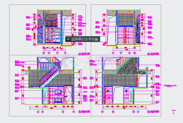 重庆清新高雅法式风格叠拼别墅室内装修CAD施工图（含效果）-图二