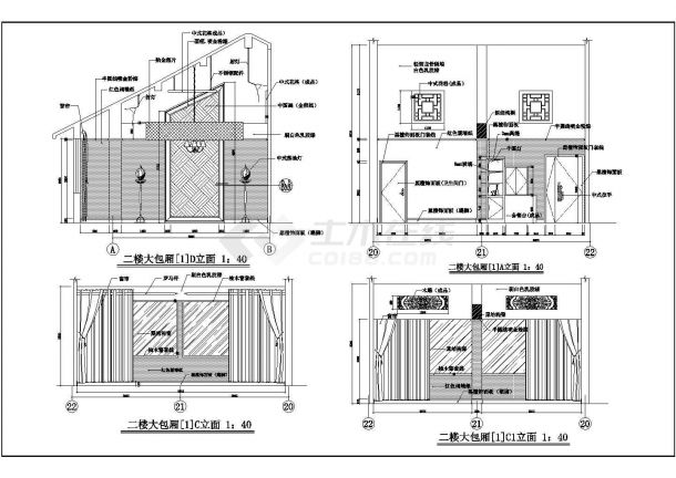 北京市朝阳区某2层高档中餐厅装修设计CAD图纸-图一