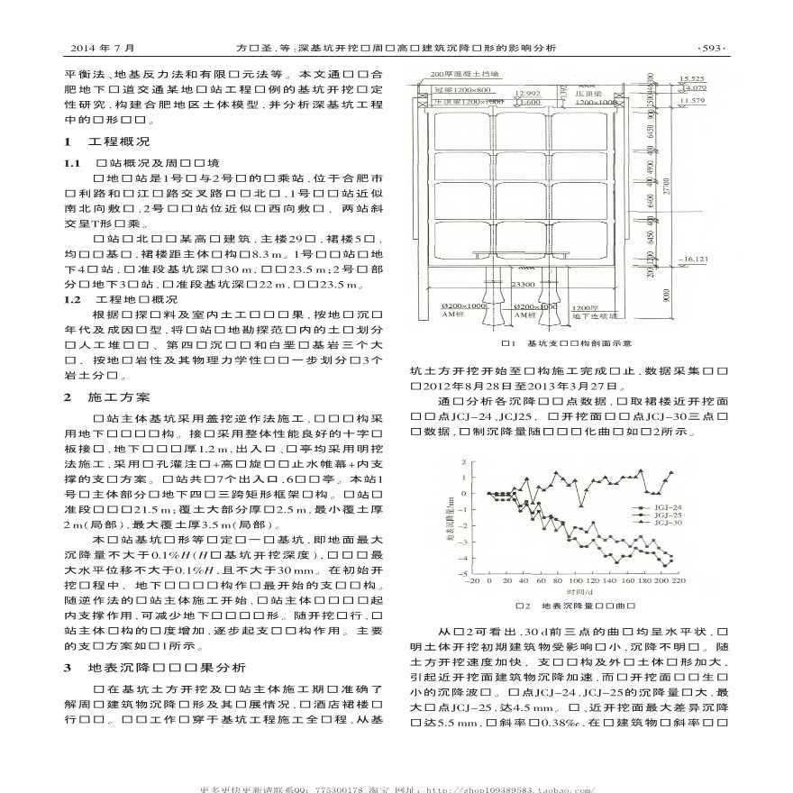 深基坑开挖对周围高层建筑沉降变形的影响分析-图二