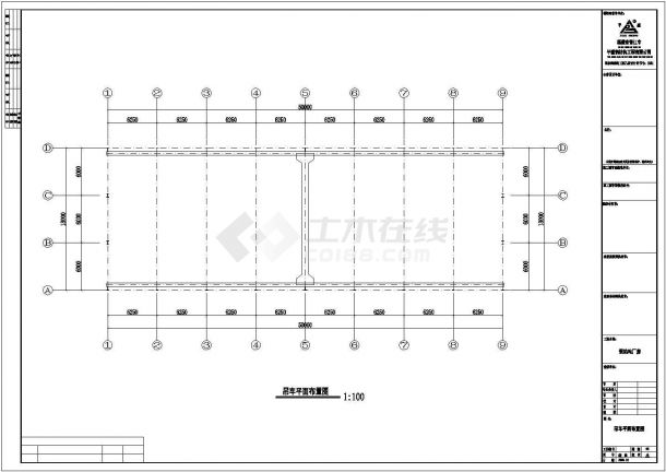18米X50米钢结构工程CAD图-图一