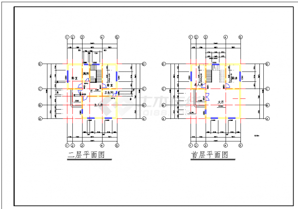 某12套特色经典框架结构别墅CAD全套建筑施工图纸（含设计说明）-图二