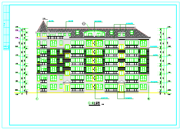 某多层框架结构住宅二号楼设计CAD全套建筑施工图纸（含设计说明）_图1