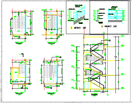 某楼梯CAD设计完整大样详图-图一