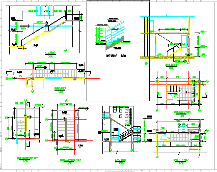 某楼梯大样详图CAD全套施工平立面图纸-图一