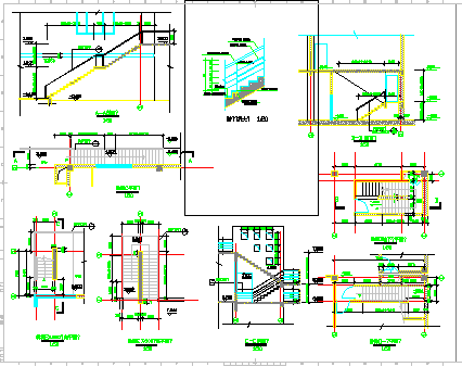 某楼梯大样详图CAD全套施工平立面图纸_图1