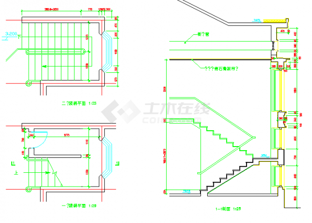 某楼梯大样CAD全套构造节点详图-图一