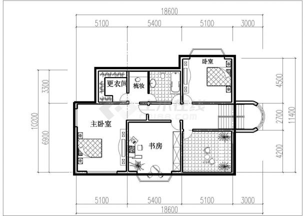688平米3层框架结构豪华独栋别墅全套平面设计CAD图纸（含半地下室）-图二