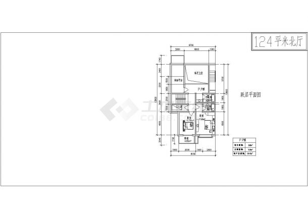 商品房户型平面布置CAD图-图一
