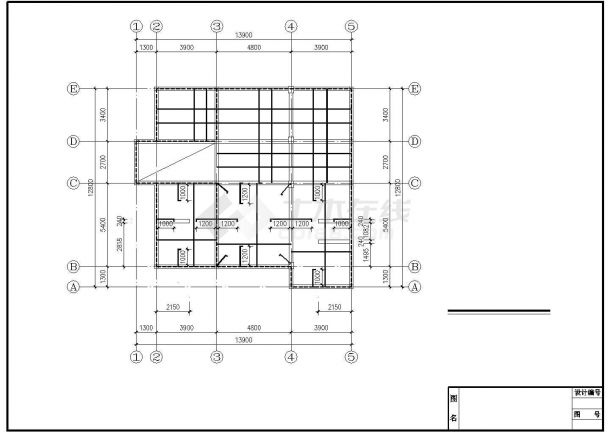 镇江市某村镇375平米2层框混结构独栋别墅建筑设计CAD图纸（含阁楼）-图二
