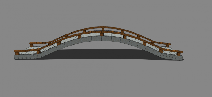 大理石材质拱式景观桥su模型_图1