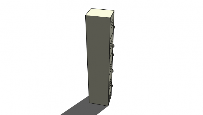 长方形的多层的储物柜su模型_图1