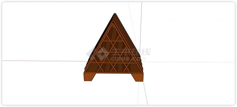 三角形外形蜂巢酒架su模型-图二