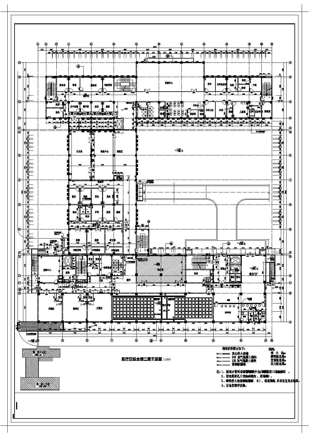 [福建]某医院九层综合楼一至六层室内改造装修建筑cad施工图