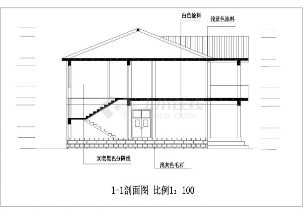 衡阳市于家村某2层砖混结构单体乡村别墅平立面设计CAD图纸-图一