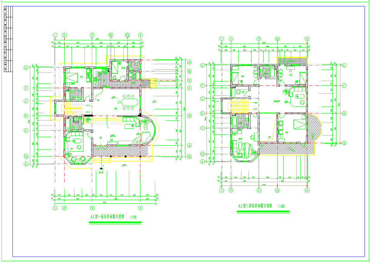 某著名四套经典的别墅设计CAD全套建筑施工图纸（含设计说明）
