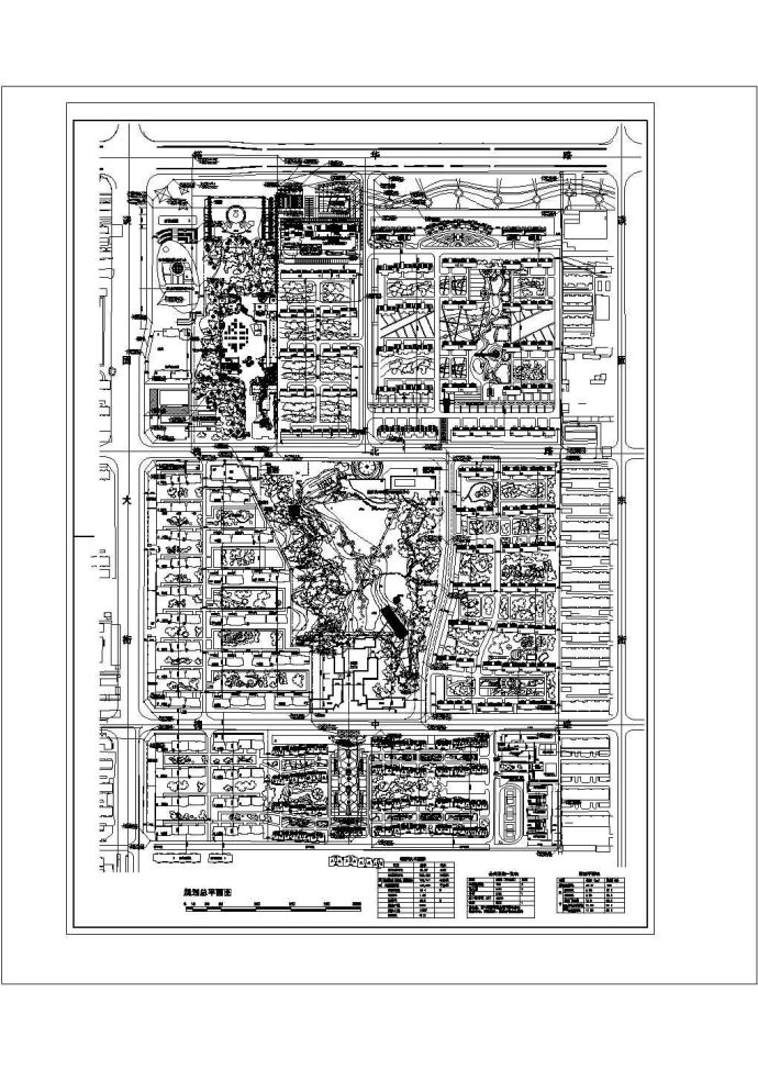 规划总用地55.07公顷3890户住宅区规划总平面图1张 含经济技术指标、公共设施一览表及用地平衡表cad_图1