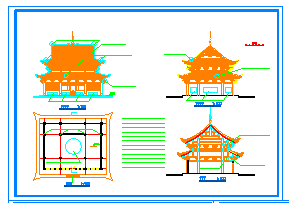 某寺庙屋顶平面建筑图