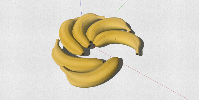 装饰品摆设香蕉组合su模型_图1