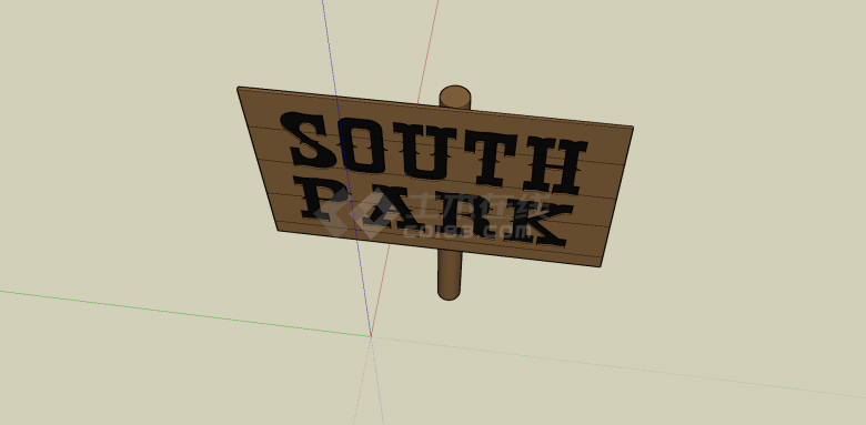 创意小品南方公园标志su模型-图二