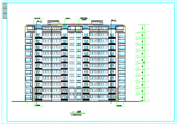 某市区十一层小高层住宅设计CAD全套建筑施工图纸（含设计说明）-图一