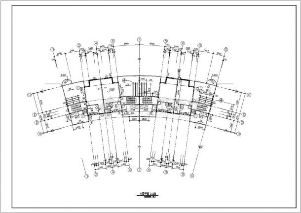 天津市某社区1250平米三层联排式豪华独栋别墅全套建筑设计CAD图纸-图一