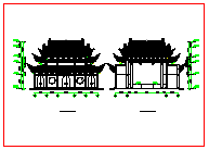 中式戏台、祠堂建筑设计CAD施工图_图1