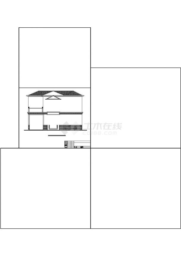 达州市安庆花园小区2层砖混结构简约型小别墅建筑设计CAD图纸-图二