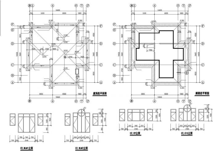 昆山市某别墅区325平米2层框混结构豪华欧式别墅全套建筑设计CAD图纸_图1
