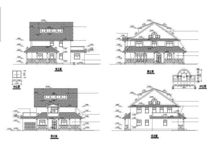 贵阳市某现代村镇406平米2层混合结构单体乡村别墅建筑设计CAD图纸_图1