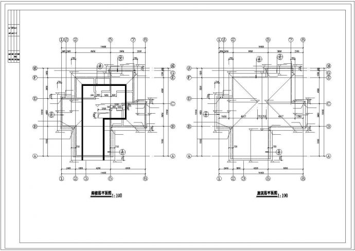 济南市某社区280平米两层砖混结构单体别墅建筑设计CAD图纸（含阁楼）_图1