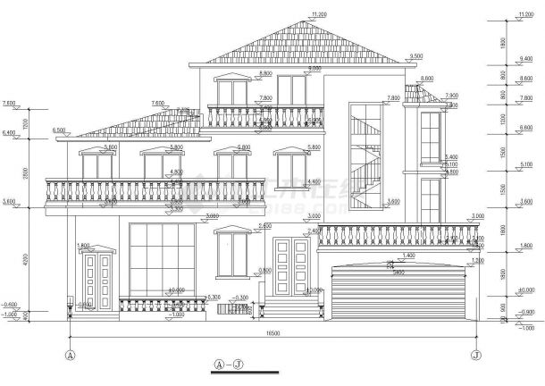 焦作市某村镇三层框架结构独栋别墅全套建筑设计CAD图纸（含地下室）-图一